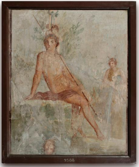 纳西索斯 彩绘壁画，高90厘米，宽75厘米 公元1世纪，庞贝 那不勒斯国家考古博物馆藏